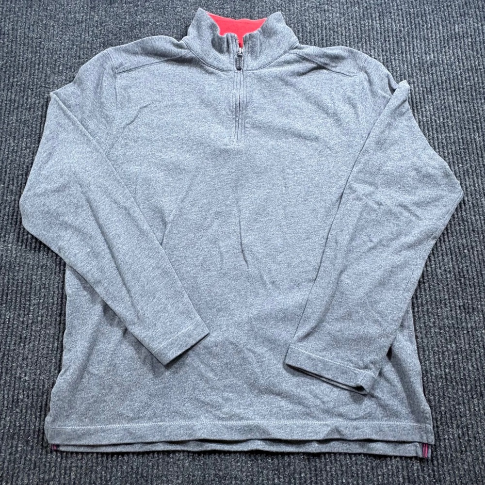 J.Crew Pullover Mens M Gray 1/4 Zip Sweater Cotton Mock Neck Casual Layering